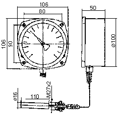 Габаритно-присоединительыне размеры ТКП-100С